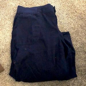 Navy linen capris